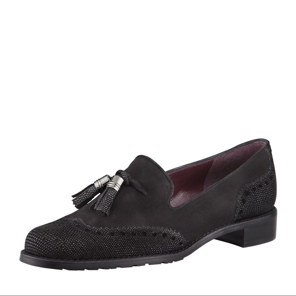 Stuart Weitzman black suede GUYTHING loafer 8.5